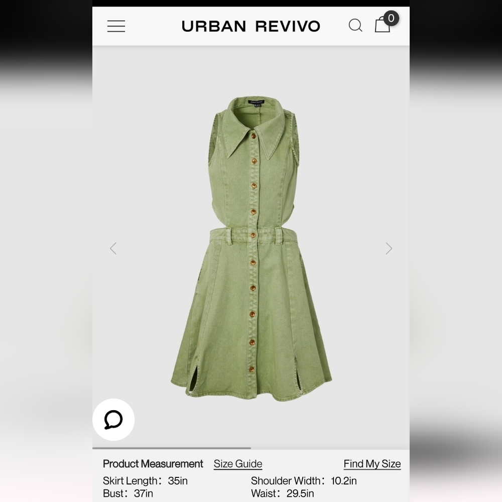 URBAN REVIVO-Halter Neck Sleeveless Denim Dresses